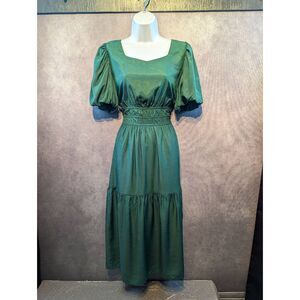 Sweet Salt cottagecore silky modest dress w/pockets medium